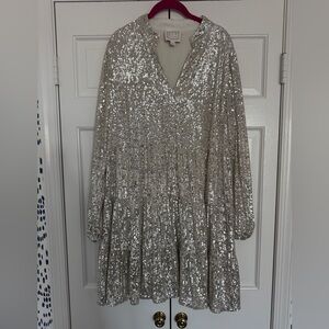 Sail to Sable Silver Sequin Evening dress. Like new condition.